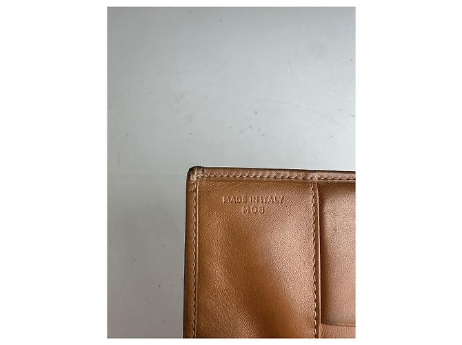 Triomphe Céline Vintage Celine Monogram Leather Wallet Beige Brown - view 6