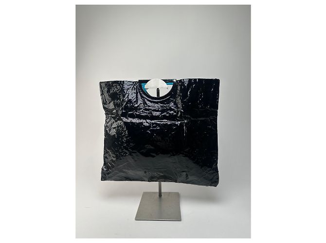 Pleats Please Vintage Issey Miyake Patentasche Schwarz - Ansicht 2