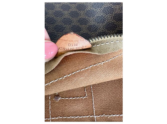 Triomphe Céline Clutch in pelle monogramma Celine Paris vintage marrone - vista 12