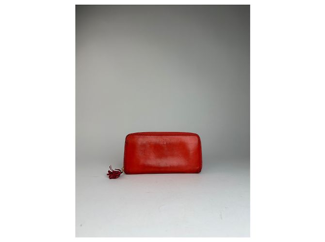 Vintage Loewe Madrid Zippy Wallet Red - view 9