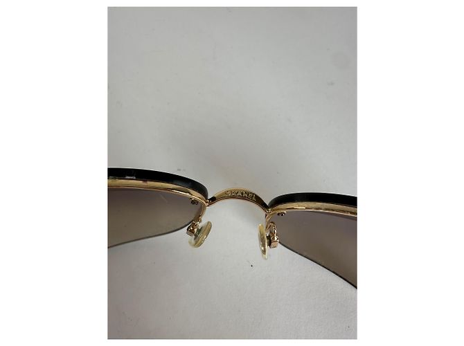 Gafas de sol sin montura Chanel Vintage Marrón Dorado - vista 10
