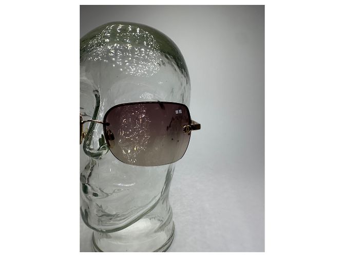 Gafas de sol sin montura Chanel Vintage Marrón Dorado - vista 11