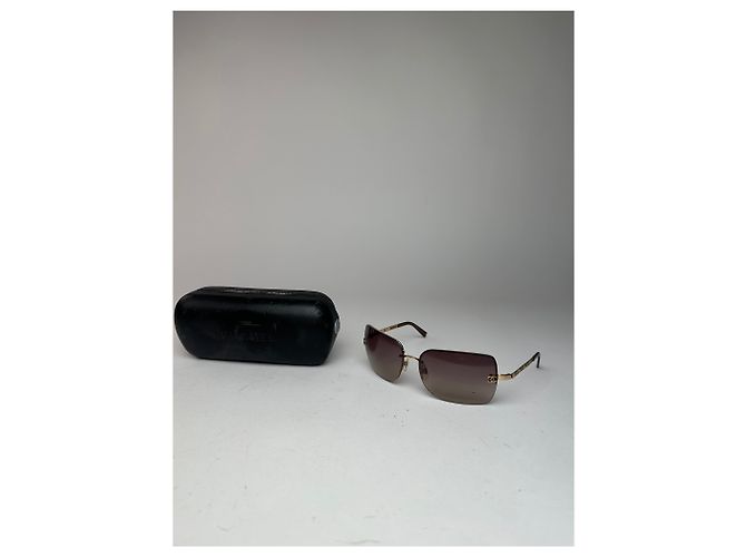 Gafas de sol sin montura Chanel Vintage Marrón Dorado - vista 2