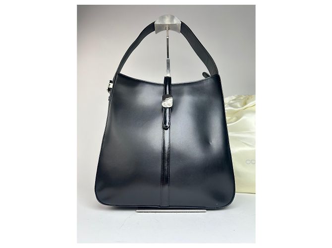 Vintage Courreges Lederhandtasche schwarz - Ansicht 12