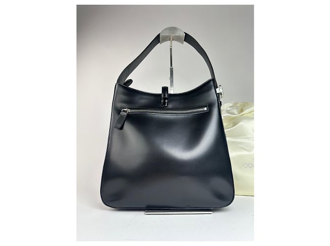 Vintage Courreges Lederhandtasche schwarz - Ansicht 13