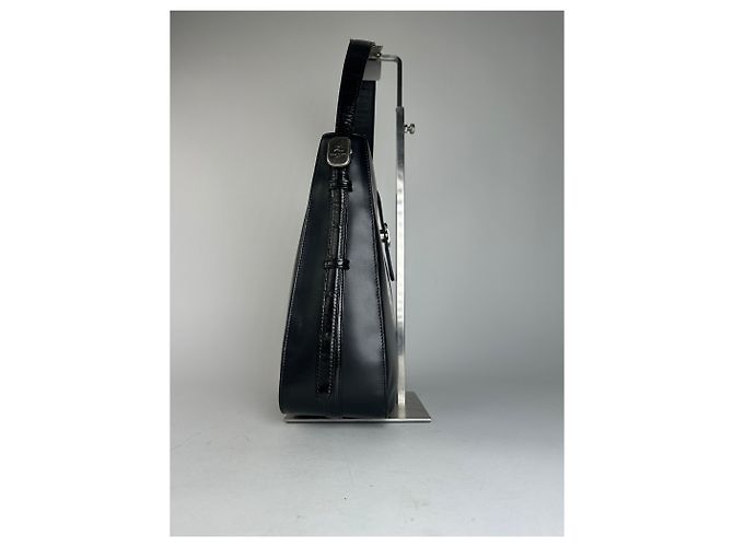 Vintage Courreges Lederhandtasche schwarz - Ansicht 7