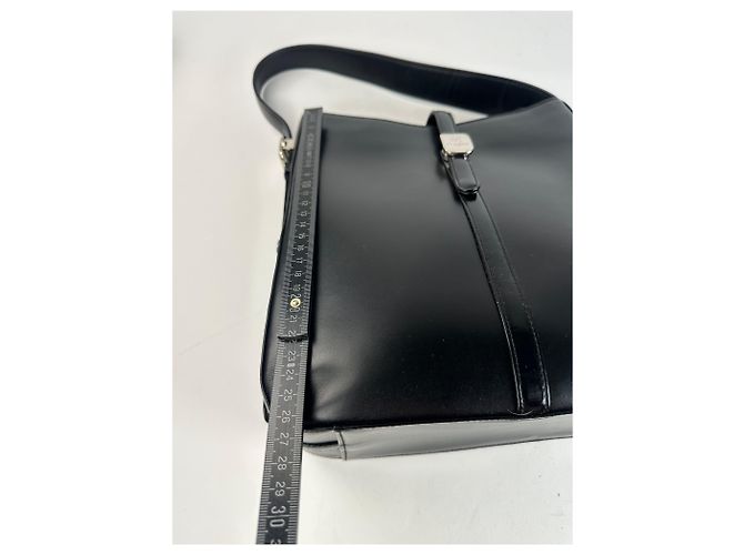 Vintage Courreges Lederhandtasche schwarz - Ansicht 8