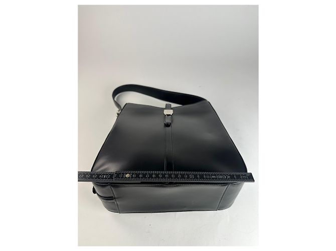 Vintage Courreges Lederhandtasche schwarz - Ansicht 9