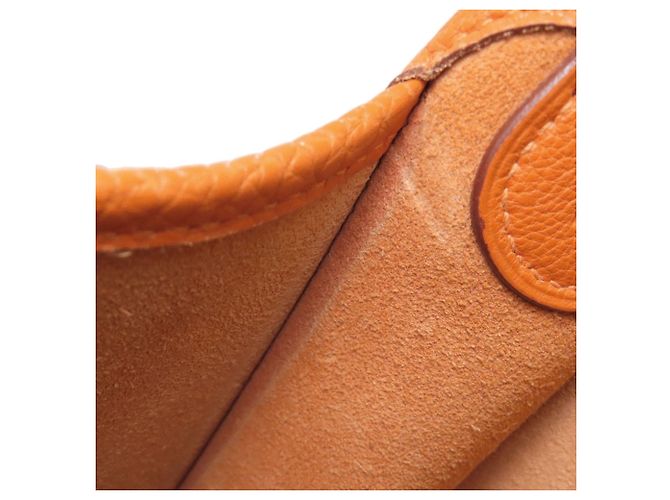 Borsa a Spalla Hermès Vespa PM in Togo Arancione - vista 11