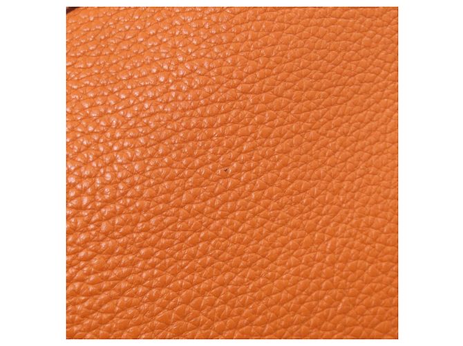 Borsa a Spalla Hermès Vespa PM in Togo Arancione - vista 12