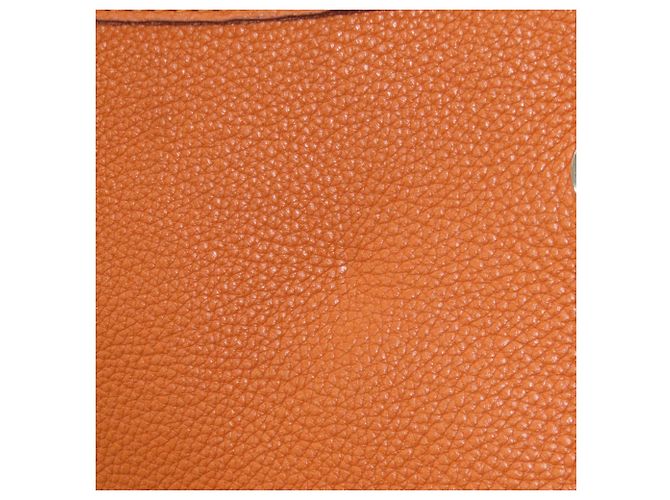 Borsa a Spalla Hermès Vespa PM in Togo Arancione - vista 14