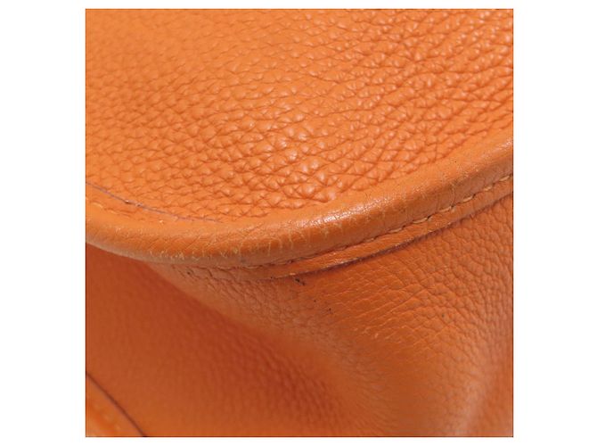 Borsa a Spalla Hermès Vespa PM in Togo Arancione - vista 23