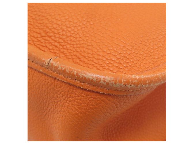 Borsa a Spalla Hermès Vespa PM in Togo Arancione - vista 24