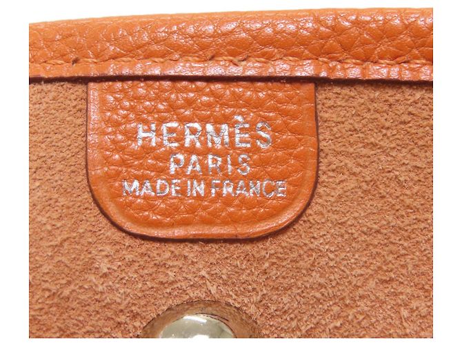Borsa a Spalla Hermès Vespa PM in Togo Arancione - vista 6