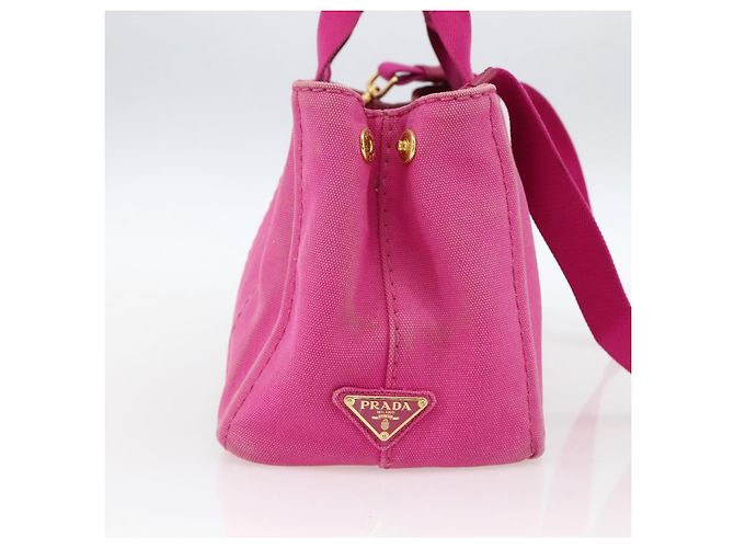 Borsa tote convertibile in tela Canapa piccola di Prada Rosa - vista 3