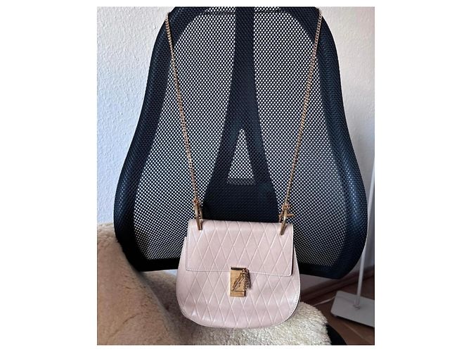 Chloé Borsa a Spalla in Pelle Chloe Drew in Beige - vista 2