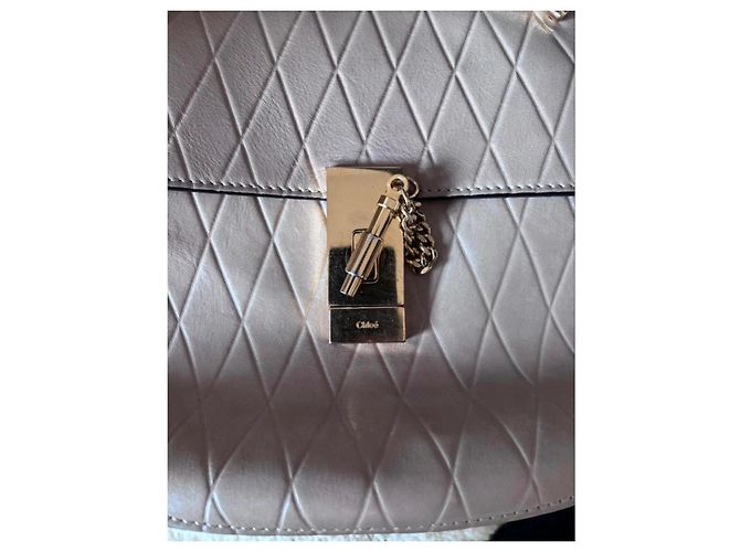 Chloé Borsa a Spalla in Pelle Chloe Drew in Beige - vista 4