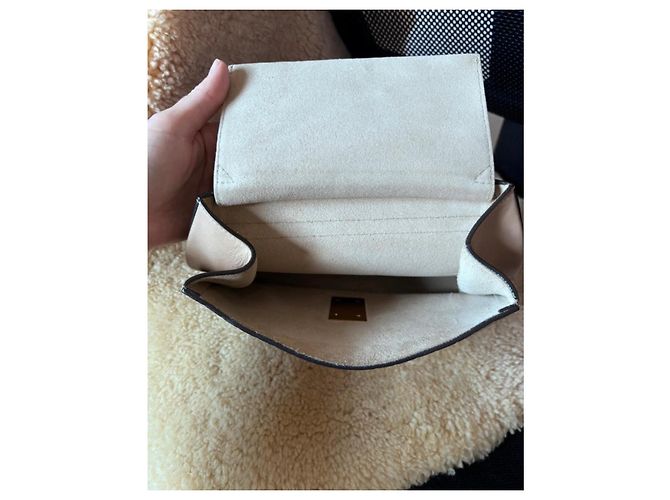 Chloé Borsa a Spalla in Pelle Chloe Drew in Beige - vista 8