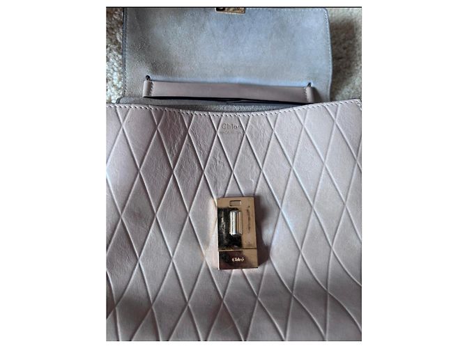 Chloé Borsa a Spalla in Pelle Chloe Drew in Beige - vista 9