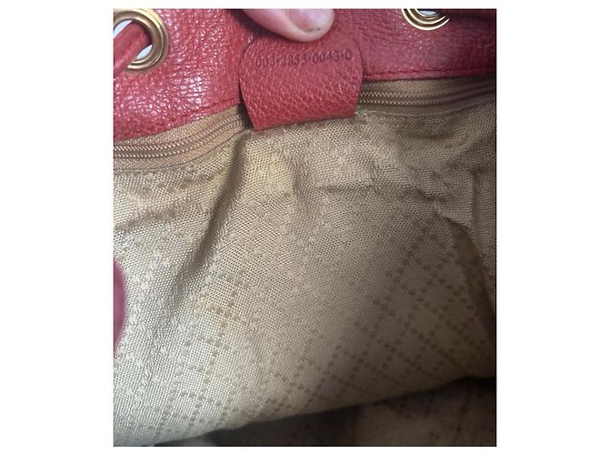 Zaino Gucci Bamboo in suede e pelle Rosso - vista 10