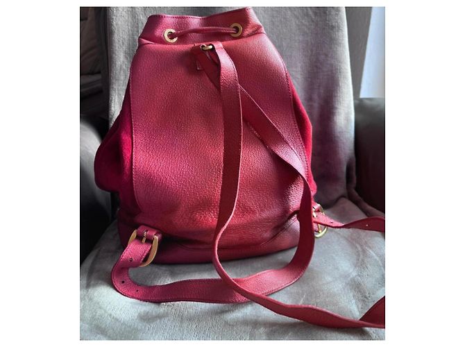 Zaino Gucci Bamboo in suede e pelle Rosso - vista 2