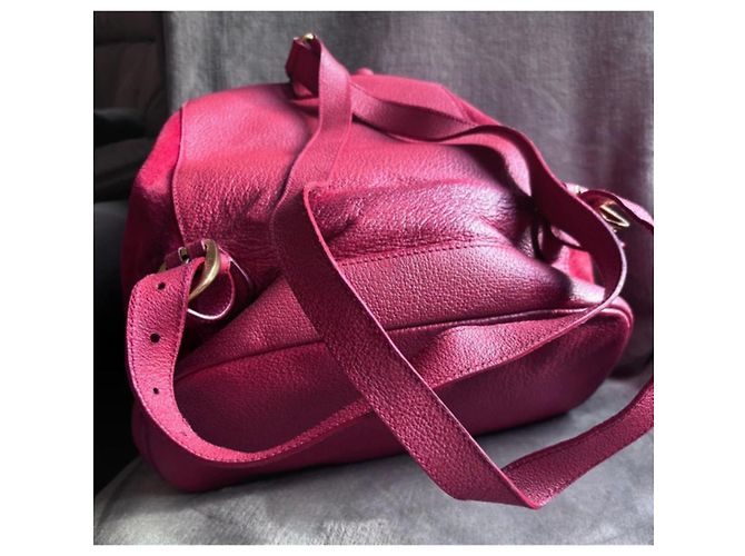 Zaino Gucci Bamboo in suede e pelle Rosso - vista 4