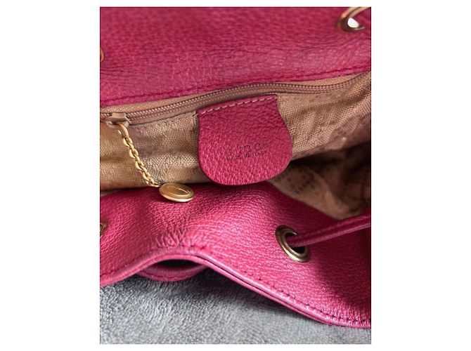 Zaino Gucci Bamboo in suede e pelle Rosso - vista 9