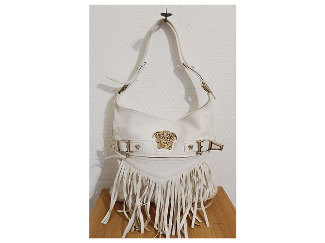 Borsa a mano Gianni Versace in pelle bianca Bianco - vista 2
