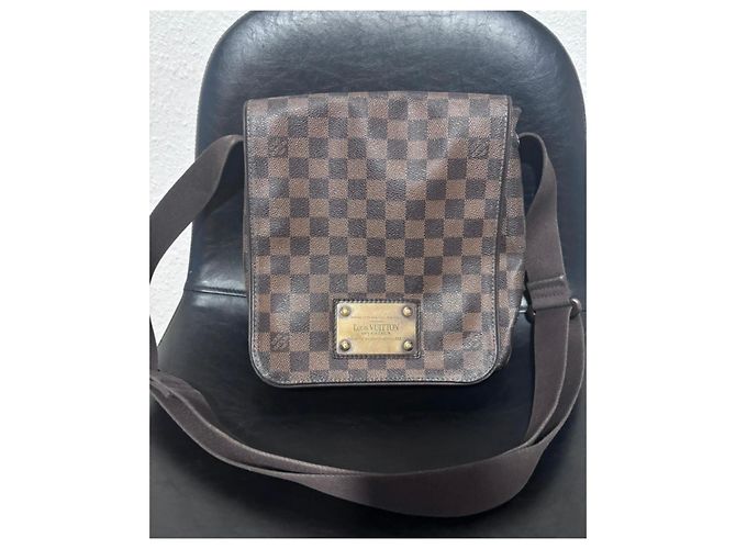 Borsa in pelle Damier Brooklyn PM di Louis Vuitton Marrone - vista 2
