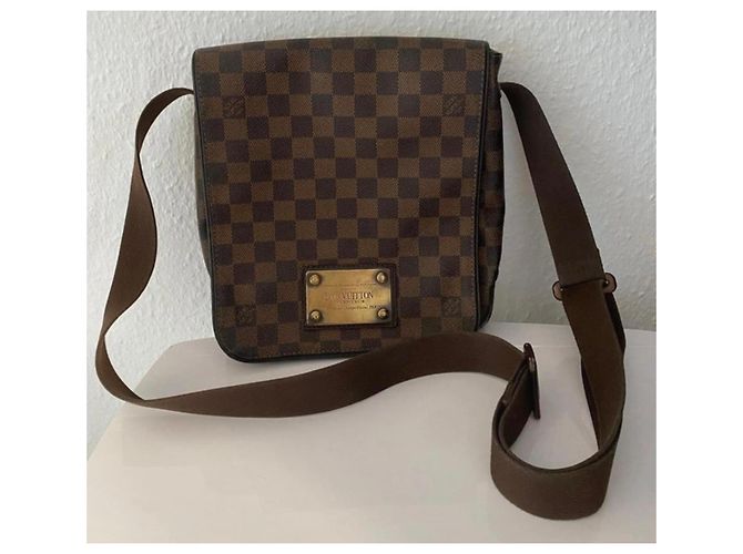 Borsa in pelle Damier Brooklyn PM di Louis Vuitton Marrone - vista 3