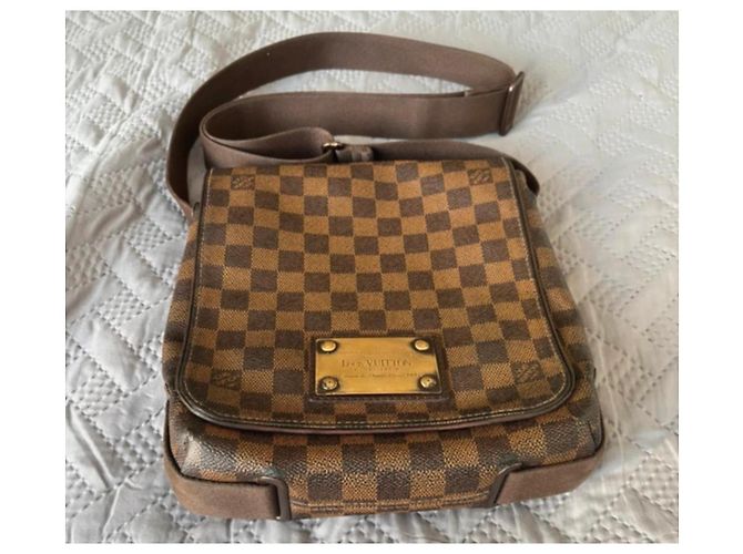 Borsa in pelle Damier Brooklyn PM di Louis Vuitton Marrone - vista 5