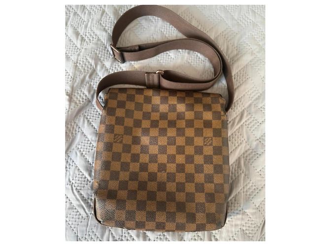 Borsa in pelle Damier Brooklyn PM di Louis Vuitton Marrone - vista 7