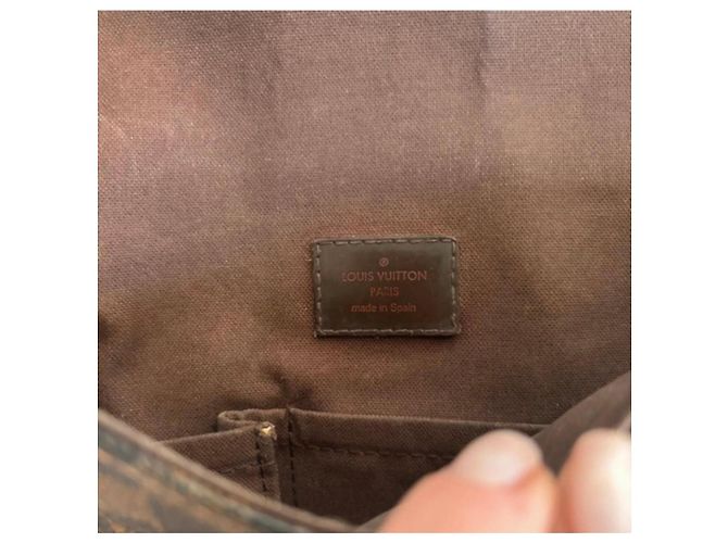 Borsa in pelle Damier Brooklyn PM di Louis Vuitton Marrone - vista 8