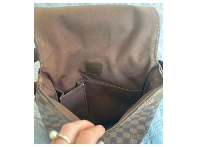 Borsa in pelle Damier Brooklyn PM di Louis Vuitton Marrone - vista 9