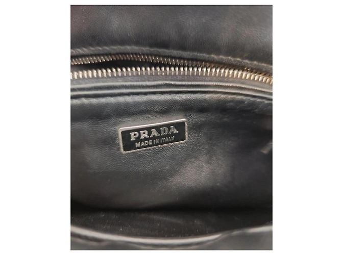 Borsa a mano Prada in pelle nera Nero - vista 8