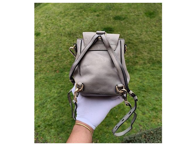 Faye Chloé Rucksack aus Lammleder Grau - Ansicht 3
