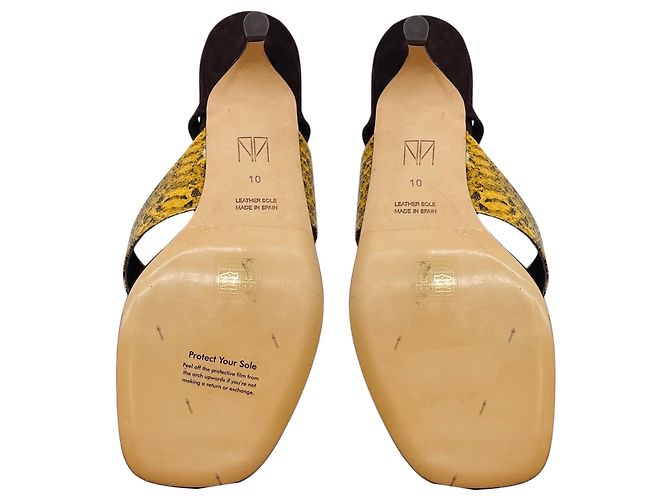 Sandali in suede e stampa pitone tan / marrone di Tamara Mellon con elegante design avvolgente - vista 6