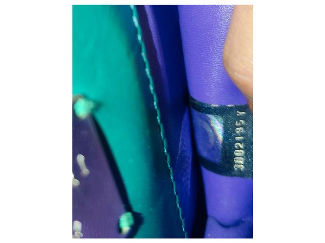 Borsa Bulgari in pelle verde - vista 4