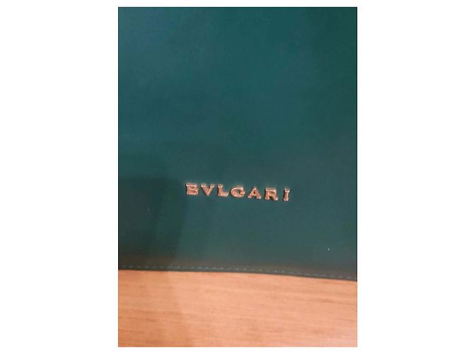 Borsa Bulgari in pelle verde - vista 5