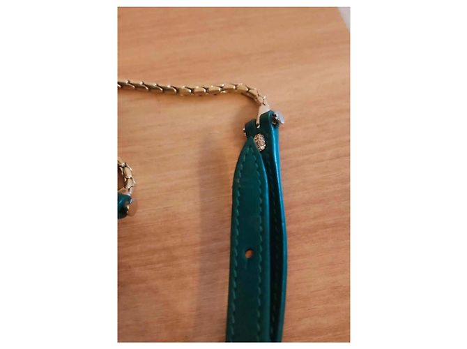 Borsa Bulgari in pelle verde - vista 7