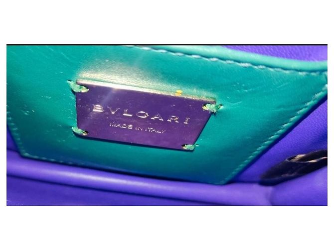 Borsa Bulgari in pelle verde - vista 8