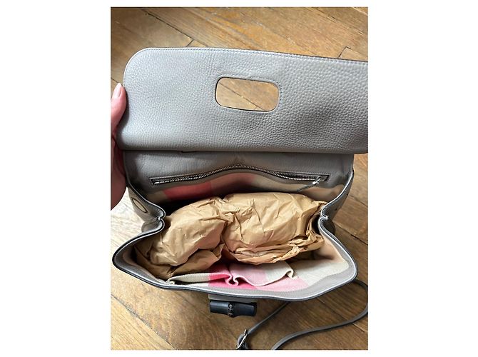Gucci Borsa in pelle Bamboo Daily Top Handle Grigio - vista 13