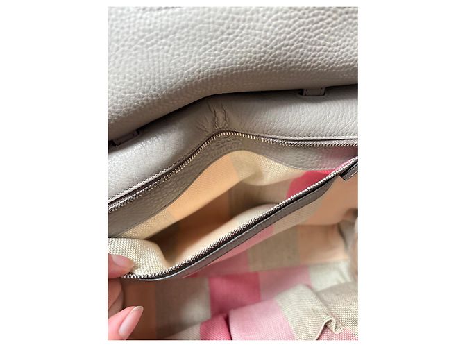 Gucci Borsa in pelle Bamboo Daily Top Handle Grigio - vista 15