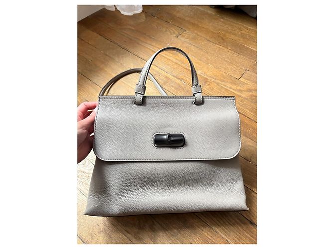 Gucci Borsa in pelle Bamboo Daily Top Handle Grigio - vista 2
