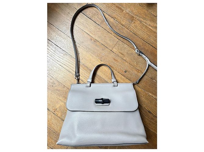 Gucci Borsa in pelle Bamboo Daily Top Handle Grigio - vista 3