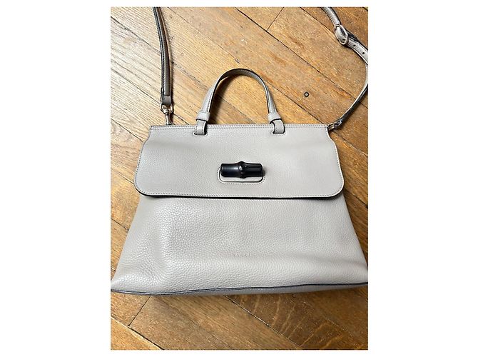 Gucci Borsa in pelle Bamboo Daily Top Handle Grigio - vista 4