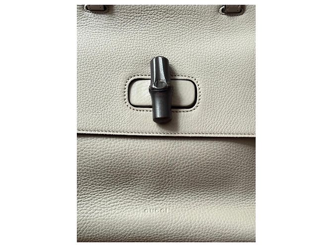 Gucci Borsa in pelle Bamboo Daily Top Handle Grigio - vista 5
