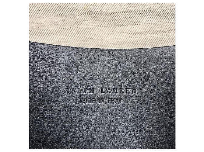 Ralph Lauren Gürtel aus schwarzem Wildleder und Leder Größe M - Ansicht 10
