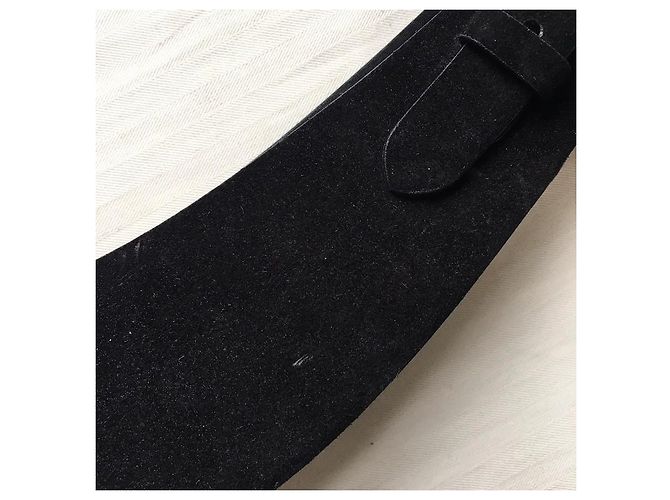 Ralph Lauren Gürtel aus schwarzem Wildleder und Leder Größe M - Ansicht 17