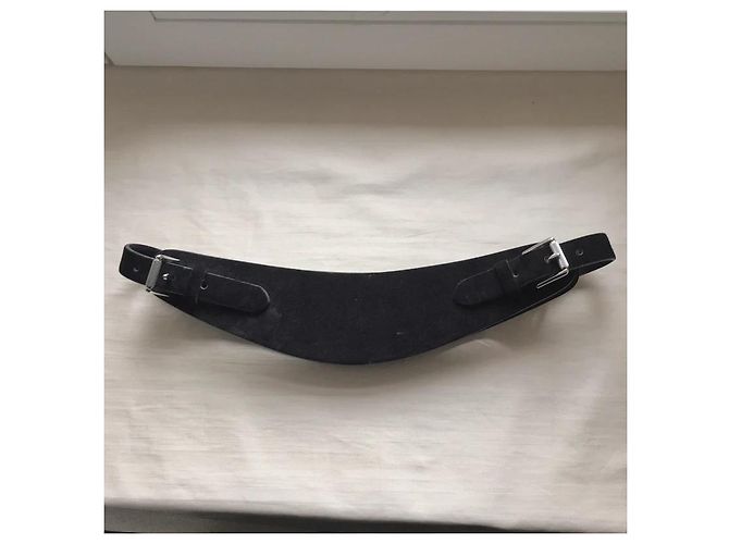 Ralph Lauren Gürtel aus schwarzem Wildleder und Leder Größe M - Ansicht 4
